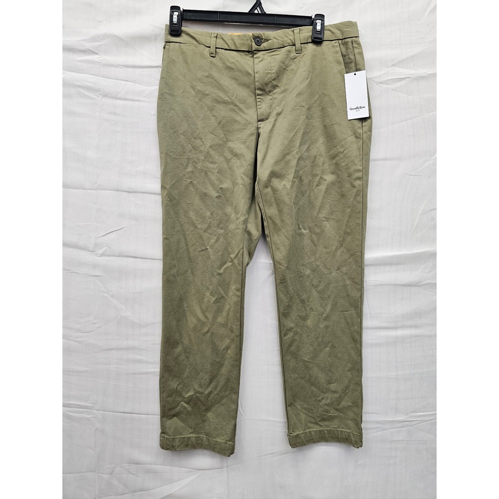 Goodfellow & Co Mens Slim‎ Fit Chino Pants Olive Cotton Blend Casual Size 32x30